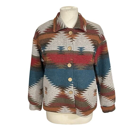 Emery Rose Women’s Size Small Aztec Southwest Button Down Cotton Blend Jacket - Picture 1 of 9